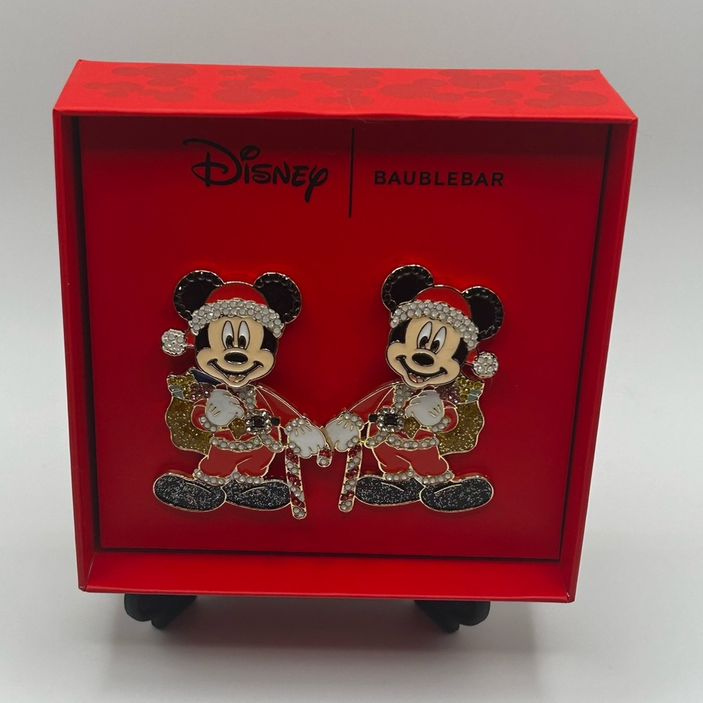 Mickey Santa Earrings - Christmas - Disney - Baublebar - Mickey - Festive - NEW